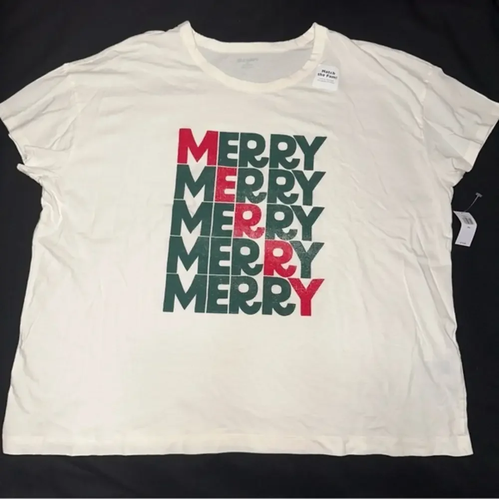Old Navy holiday‎ pajama top womens XXL Merry Christmas